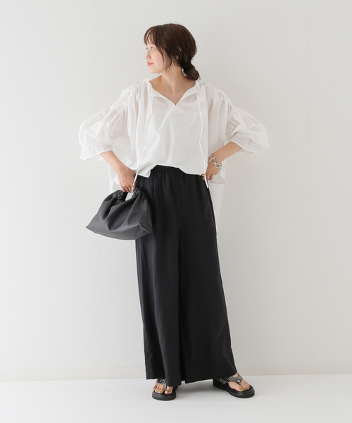 B.C STOCK(ベーセーストック)の「キャンディースリーブ ブラウス(シャツ/ブラウス・レディース・グリーン/ブラック/ホワイト・FREE)」の6枚目の写真