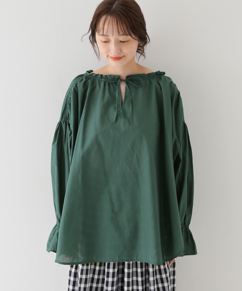 B.C STOCK(ベーセーストック)の「キャンディースリーブ ブラウス(シャツ/ブラウス・レディース・グリーン/ブラック/ホワイト・FREE)」の10枚目の写真