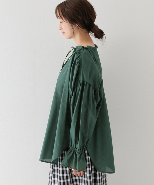 B.C STOCK(ベーセーストック)の「キャンディースリーブ ブラウス(シャツ/ブラウス・レディース・グリーン/ブラック/ホワイト・FREE)」の11枚目の写真