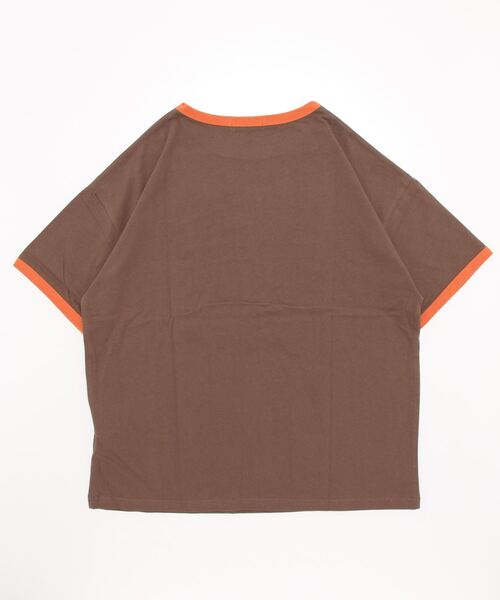 ehka sopo（エヘカソポ）の「【ジュラシック・ワールド】プリントリンガーTシャツ（Tシャツ/カットソー・レディース・ブラウン/オフホワイト/ブルー・ﾌﾘ-）」の4枚目の写真