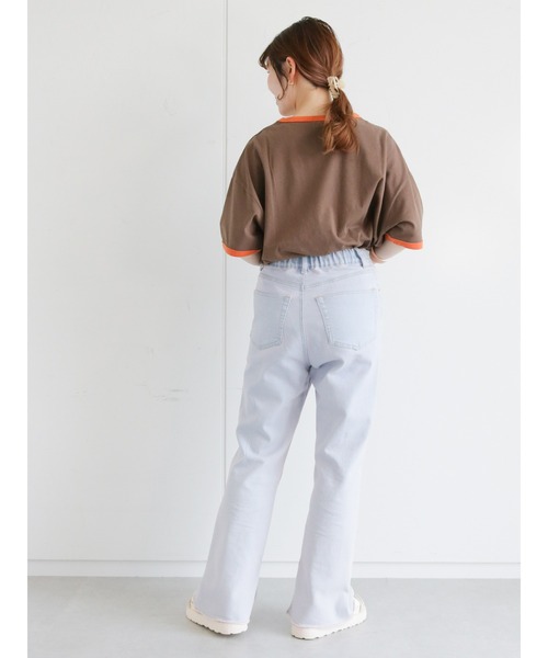 ehka sopo（エヘカソポ）の「【ジュラシック・ワールド】プリントリンガーTシャツ（Tシャツ/カットソー・レディース・ブラウン/オフホワイト/ブルー・ﾌﾘ-）」の7枚目の写真