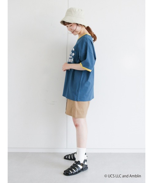 ehka sopo（エヘカソポ）の「【ジュラシック・ワールド】プリントリンガーTシャツ（Tシャツ/カットソー・レディース・ブラウン/オフホワイト/ブルー・ﾌﾘ-）」の12枚目の写真