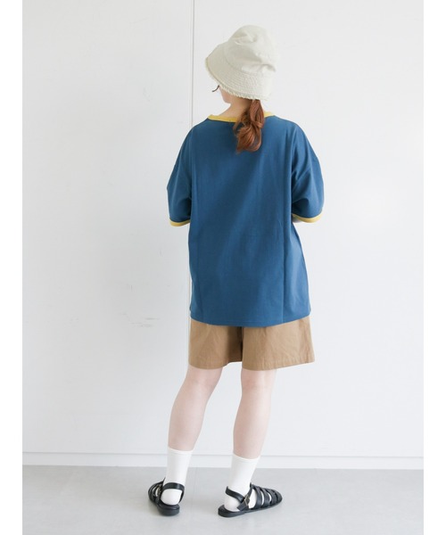 ehka sopo（エヘカソポ）の「【ジュラシック・ワールド】プリントリンガーTシャツ（Tシャツ/カットソー・レディース・ブラウン/オフホワイト/ブルー・ﾌﾘ-）」の13枚目の写真