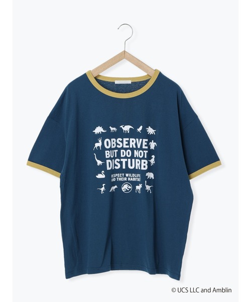 ehka sopo（エヘカソポ）の「【ジュラシック・ワールド】プリントリンガーTシャツ（Tシャツ/カットソー・レディース・ブラウン/オフホワイト/ブルー・ﾌﾘ-）」の17枚目の写真