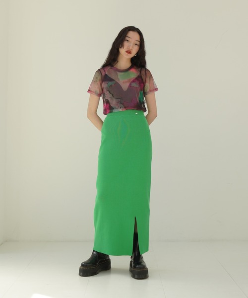 TINA：JOJUN（ティーナジョジュン）の「UNITE SHEER TOPS TINA：JOJUN（Tシャツ/カットソー・レディース・ピンク/オレンジ・M）」の7枚目の写真