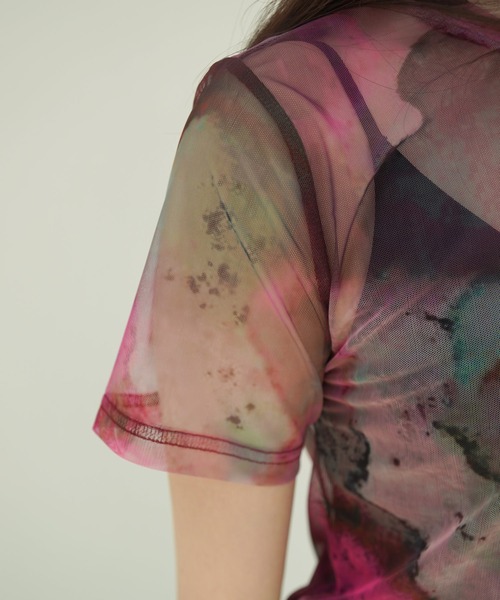 TINA：JOJUN（ティーナジョジュン）の「UNITE SHEER TOPS TINA：JOJUN（Tシャツ/カットソー・レディース・ピンク/オレンジ・M）」の10枚目の写真