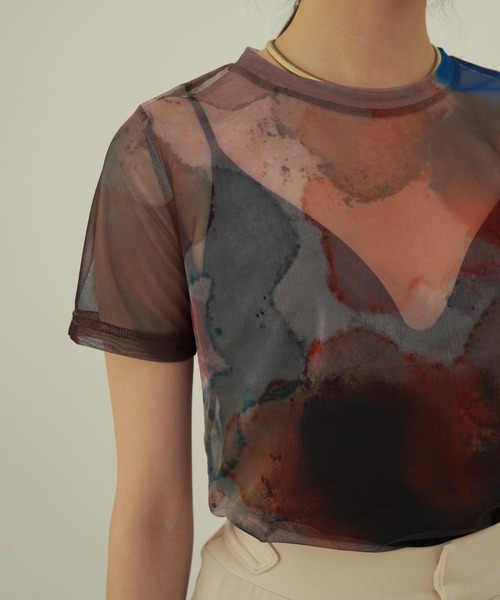 TINA：JOJUN（ティーナジョジュン）の「UNITE SHEER TOPS TINA：JOJUN（Tシャツ/カットソー・レディース・ピンク/オレンジ・M）」の15枚目の写真