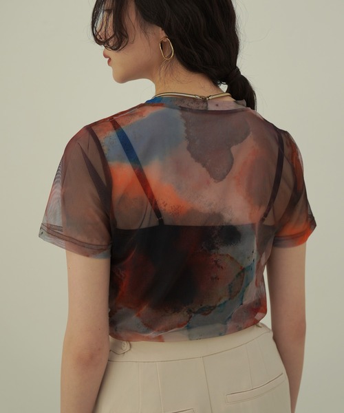 TINA：JOJUN（ティーナジョジュン）の「UNITE SHEER TOPS TINA：JOJUN（Tシャツ/カットソー・レディース・ピンク/オレンジ・M）」の16枚目の写真