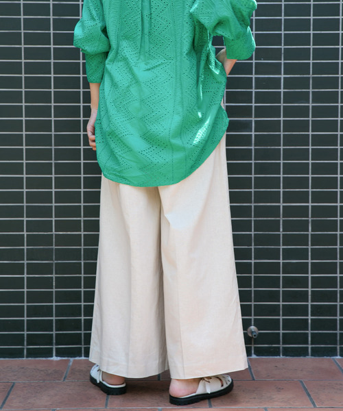 KBF（ケイビーエフ）の「ワイドシルエットリネンパンツ（その他パンツ・レディース・ブラック/ラベンダー/ライトベージュ・ONE）」の6枚目の写真