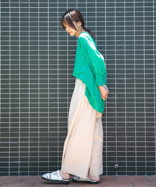 KBF（ケイビーエフ）の「ワイドシルエットリネンパンツ（その他パンツ・レディース・ブラック/ラベンダー/ライトベージュ・ONE）」の8枚目の写真