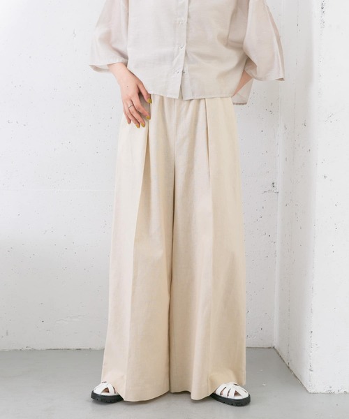 KBF（ケイビーエフ）の「ワイドシルエットリネンパンツ（その他パンツ・レディース・ブラック/ラベンダー/ライトベージュ・ONE）」の11枚目の写真