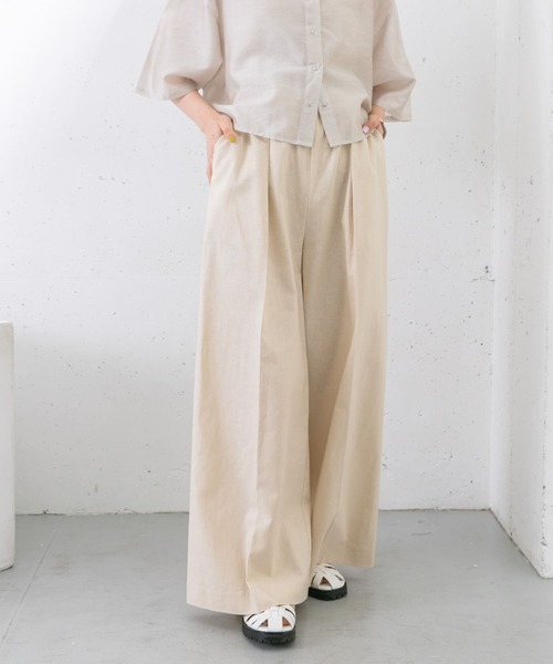 KBF（ケイビーエフ）の「ワイドシルエットリネンパンツ（その他パンツ・レディース・ブラック/ラベンダー/ライトベージュ・ONE）」の12枚目の写真