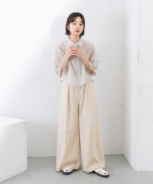 K8.0BASEBALL9 ベージュ リネン ワイドパンツ 希少 K8.0BASEBALL9