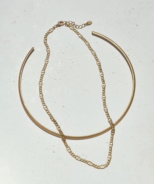GOLDY（ゴールディ）の「アンカー チェーン チョーカー & シャープ ライン ネックカフ（ネックレス・レディース・シルバー/ゴールド/シルバー系その他/ゴールド系その他・FREE）」の4枚目の写真