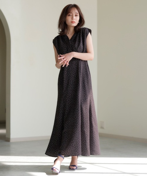 【りんご】anuans ノースリーブドットワンピース りんご】anuans ノースリーブドットワンピース アニュアンス