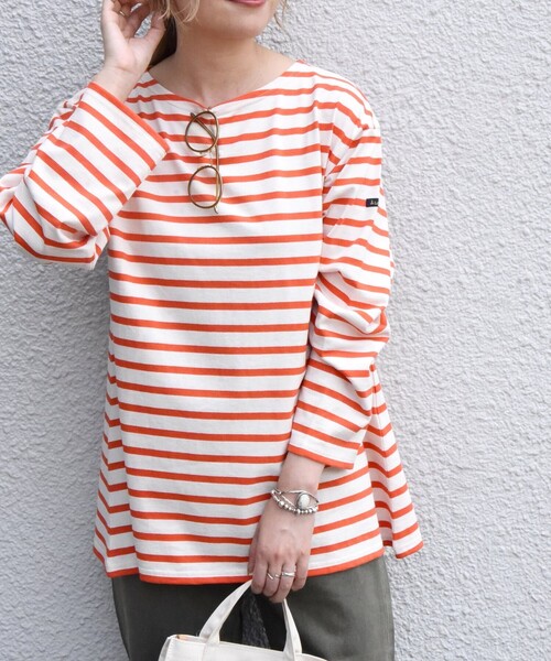 Le Minor(ルミノア)の「【SHIPS any別注】Le minor: ボーダー TEE 22FW(Tシャツ/カットソー・レディース・ブルー/オレンジ/ブラック・ONE SIZE)」の3枚目の写真