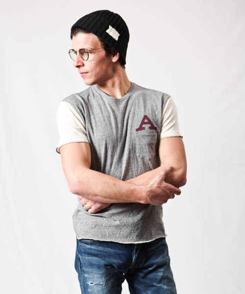 MR.OLIVE（ミスターオリーブ）の「25/1 VINTAGE GAUZE COTTON / "A" ATHLETIC T-SHIRT（Tシャツ/カットソー・メンズ・グレー系その他/ブルー系その他・MEDIUM/SMALL/LARGE）」の3枚目の写真