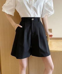 ハイウエストタックキュロットパンツ