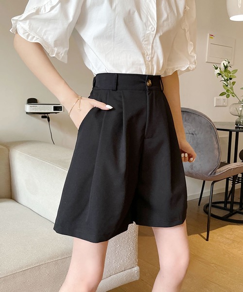 Grandeir（グランディール）の「ハイウエストタックキュロットパンツ（その他パンツ・レディース・ブラック・M/L）」の6枚目の写真