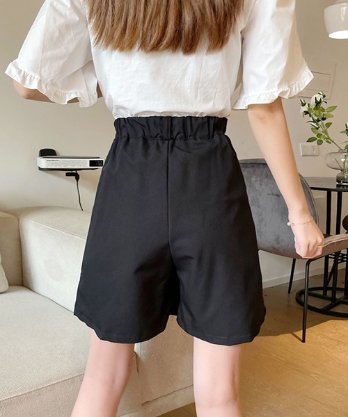 Grandeir（グランディール）の「ハイウエストタックキュロットパンツ（その他パンツ・レディース・ブラック・M/L）」の2枚目の写真