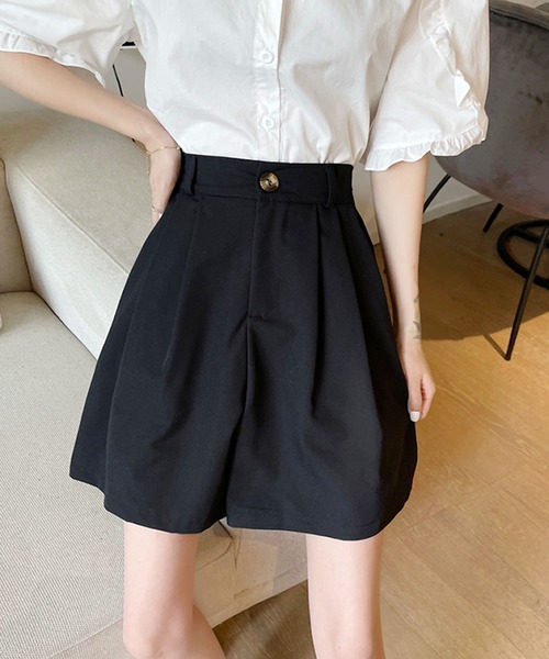 Grandeir（グランディール）の「ハイウエストタックキュロットパンツ（その他パンツ・レディース・ブラック・M/L）」の5枚目の写真