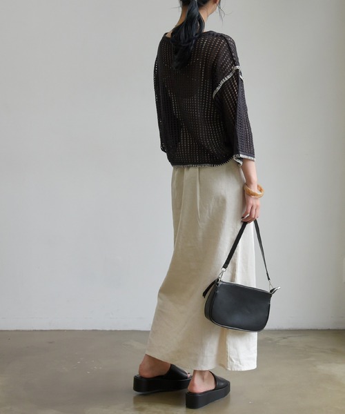 sango（sango）の「ステッチ入ボートネックプルオーバー（Tシャツ/カットソー・レディース・アッシュグレー/ベージュ系その他/モスグリーン・FREE）」の18枚目の写真