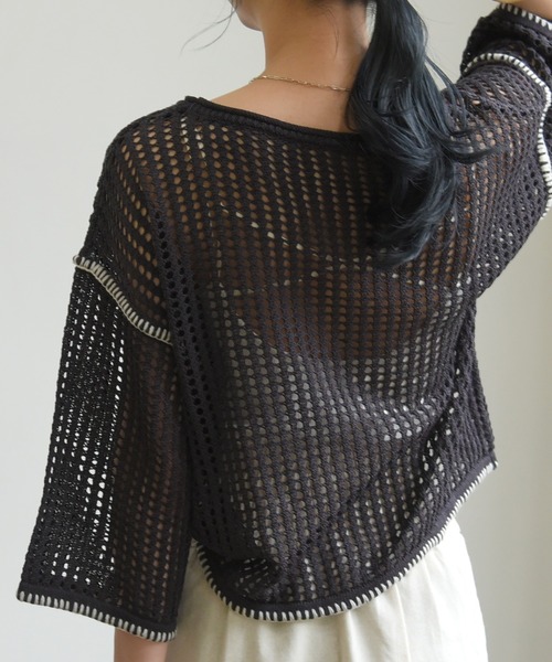 sango（sango）の「ステッチ入ボートネックプルオーバー（Tシャツ/カットソー・レディース・アッシュグレー/ベージュ系その他/モスグリーン・FREE）」の13枚目の写真