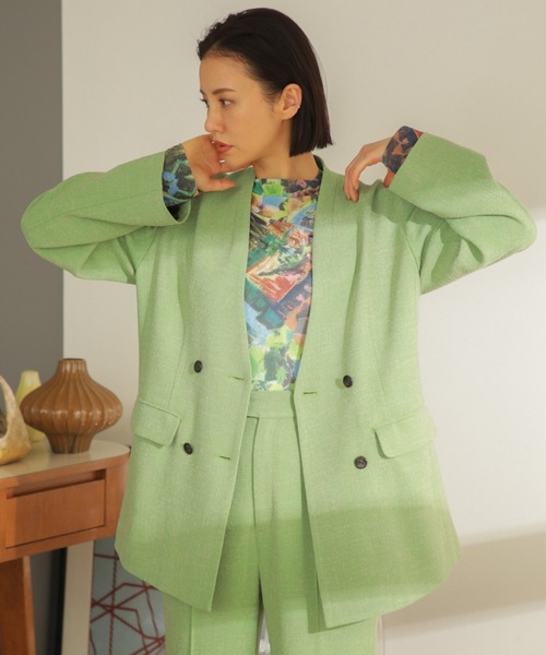 2025SS✨ピンキーアンドダイアン スクエアーネックツイードジャケット 38