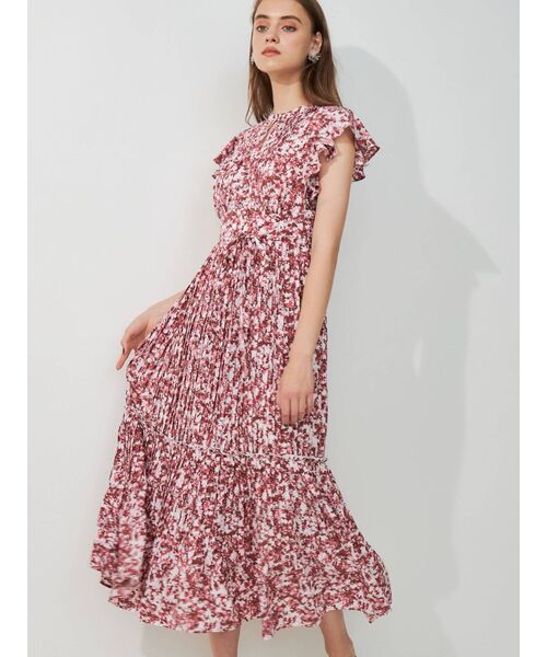 MERCURYDUO（マーキュリーデュオ）の「プリントプリーツデザインワンピース（ワンピース・レディース・ライトグレー/ブルー/レッド・SMALL/MEDIUM）」の4枚目の写真