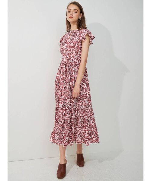 MERCURYDUO（マーキュリーデュオ）の「プリントプリーツデザインワンピース（ワンピース・レディース・ライトグレー/ブルー/レッド・SMALL/MEDIUM）」の5枚目の写真