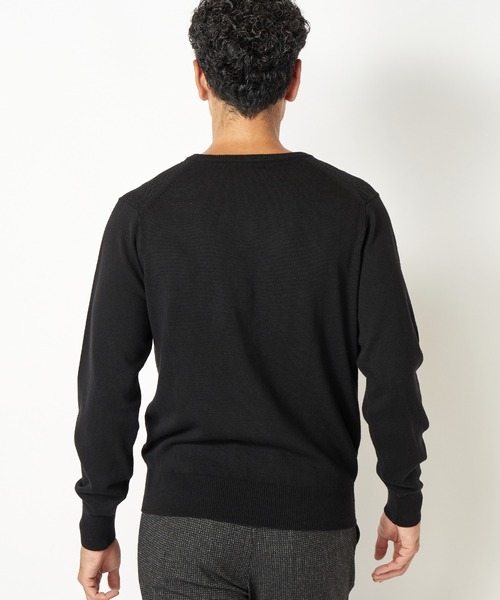 MEN'S BIGI（メンズビギ）の「12GへリンボンジャガードVネックニット（ニット/セーター・メンズ・ブラック/パープル/オフホワイト/ブルー・02/03/01）」の17枚目の写真