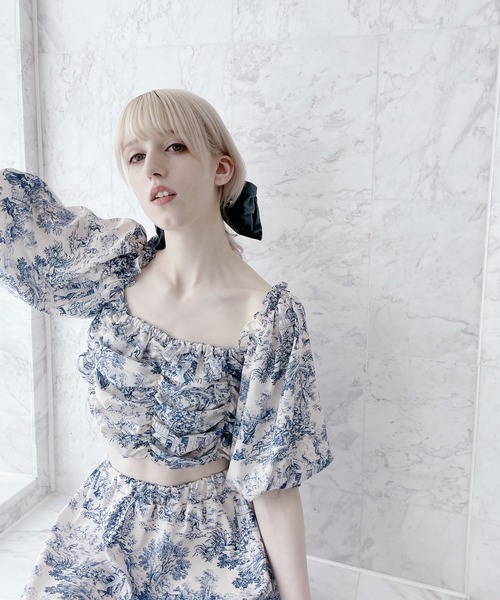 PAIN（ペイン）の「トワルドジュイ2WAYトップス（シャツ/ブラウス・レディース・ブルー/ピンク・FREE）」の2枚目の写真