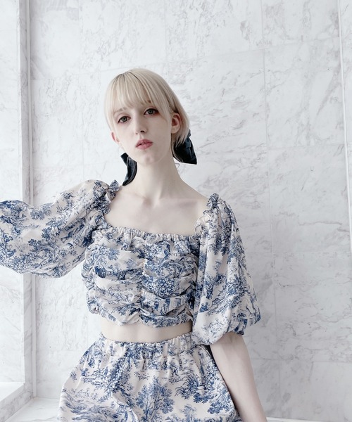 PAIN（ペイン）の「トワルドジュイ2WAYトップス（シャツ/ブラウス・レディース・ブルー/ピンク・FREE）」の3枚目の写真