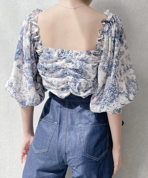 PAIN（ペイン）の「トワルドジュイ2WAYトップス（シャツ/ブラウス・レディース・ブルー/ピンク・FREE）」の19枚目の写真