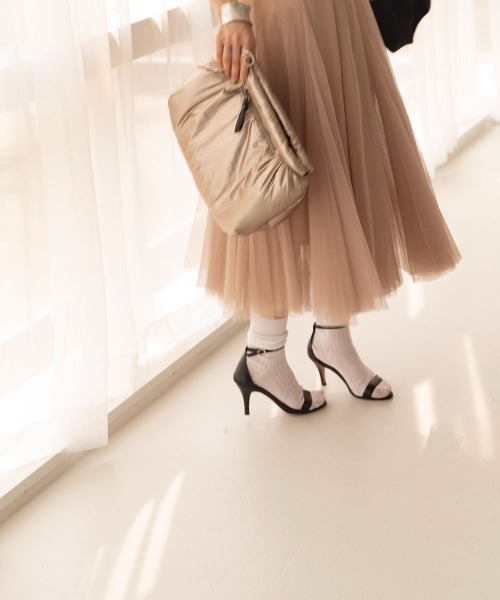 marjour（マージュール）の「TULLE SKIRT（スカート・レディース・ベージュ/ブラック・M）」の3枚目の写真