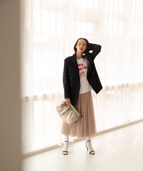 marjour（マージュール）の「TULLE SKIRT（スカート・レディース・ベージュ/ブラック・M）」の5枚目の写真