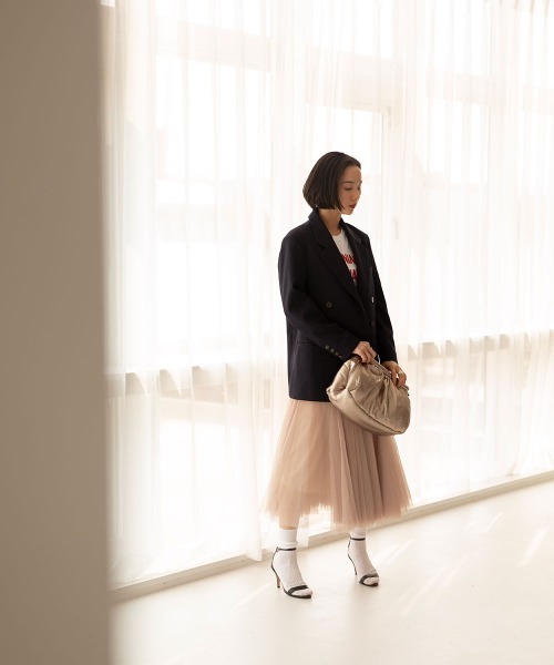 marjour（マージュール）の「TULLE SKIRT（スカート・レディース・ベージュ/ブラック・M）」の6枚目の写真