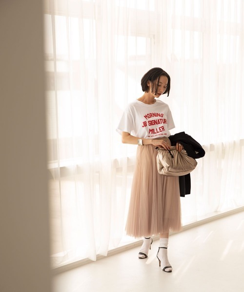 marjour（マージュール）の「TULLE SKIRT（スカート・レディース・ベージュ/ブラック・M）」の7枚目の写真