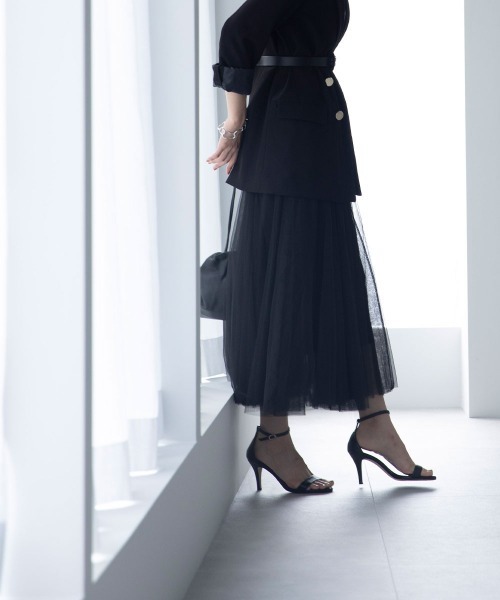 marjour（マージュール）の「TULLE SKIRT（スカート・レディース・ベージュ/ブラック・M）」の17枚目の写真
