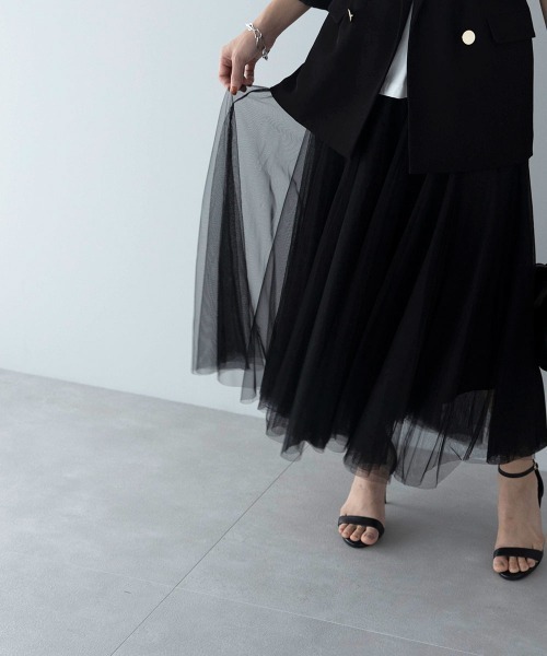 marjour（マージュール）の「TULLE SKIRT（スカート・レディース・ベージュ/ブラック・M）」の21枚目の写真