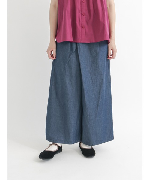 Samansa Mos2(サマンサ モスモス)の「デニムアシメパンツ(デニムパンツ・レディース・ネイビー・フリ-)」の1枚目の写真
