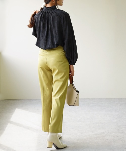 IAMUSE(アイアミューズ)の「【IAMUSE】ドビーストライプ2WAYピンタックチュニックブラウス S0730(その他トップス・レディース・ベージュ/ブラック/ホワイト・FREE)」の22枚目の写真