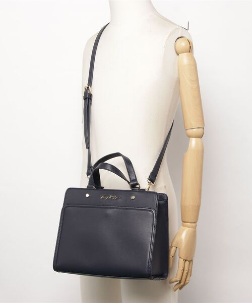 TOMMY HILFIGER（トミーヒルフィガー）の「QUINN- CV SATCHL-SG PVC（ショルダーバッグ・レディース・ネイビー・FREE）」の3枚目の写真
