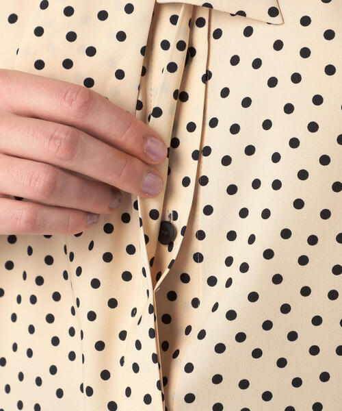 TOMORROWLAND ドット柄長袖ブラウス 36 TOMORROWLAND （トゥモローランド）の「ドットプリント ボウタイ