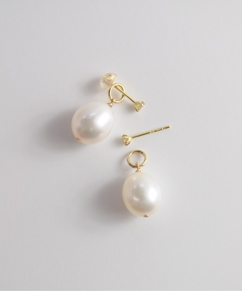 anq.（アンク）の「「anq.」K14GF ・ホワイトパールワンストーンチャーム　淡水パール（チャーム・レディース・ホワイト・ONE SIZE）」の5枚目の写真