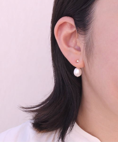 anq.（アンク）の「「anq.」K14GF ・ホワイトパールワンストーンチャーム　淡水パール（チャーム・レディース・ホワイト・ONE SIZE）」の6枚目の写真