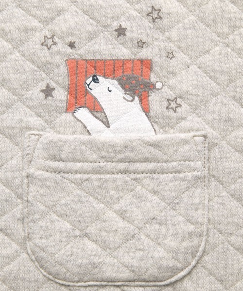 combimini（コンビミニ）の「コットンキルトスリーパー（ねんねくま）（その他ルームウェア・キッズ・レッド/ネイビー・F）」の3枚目の写真