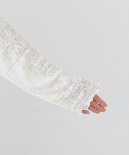 PUAL CE CIN(ピュアルセシン)の「ストレッチレースボトルネックロングスリーブ(Tシャツ/カットソー・レディース・ホワイト/ブラック/アイボリー・FREE)」の8枚目の写真