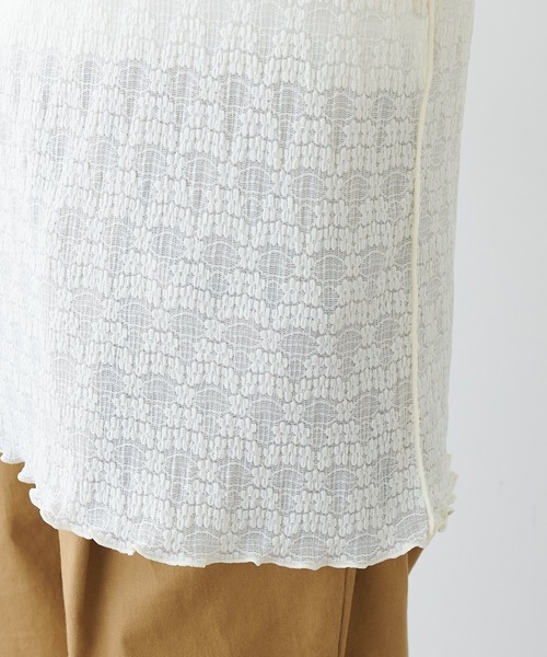 PUAL CE CIN(ピュアルセシン)の「ストレッチレースボトルネックロングスリーブ(Tシャツ/カットソー・レディース・ホワイト/ブラック/アイボリー・FREE)」の9枚目の写真