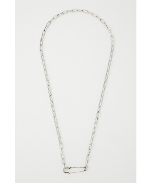 AZUL by moussy（アズールバイマウジー）の「SAFETY PIN MOTIF NECKLACE/セーフティーピンモチーフネックレス（ネックレス・メンズ・シルバー・FREE）」の4枚目の写真
